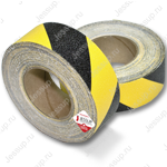 Русафети® AN8060 абразивная противоскользящая лента 80 Grit (Мелкое зерно). Размер: 19мм х 18м. Цвет: жёлто-чёрный.