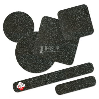 Русафети® AN6000 абразивная круглая противоскользящая пластина 60 Grit (Среднее зерно). Размер: 30х30мм. Цвет: чёрный. (10шт./уп.) | входные группы, маршевые лестницы, площадки, переходы, погрузочные пандусы, рампы всех видов зданий и сооружений, промышленное оборудование, конвеерные линии, холодильники, транспорт, строительная, садовая, сельскохозяйственная, складская техника и оборудование, техника для отдыха, спортивные тренажеры, техника и приспособления для людей с ОВЗ и т.п.