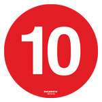 Cамоклеящийся напольный знак FG1-10 (цифра 10)