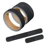 Русафети® AN6060 абразивная противоскользящая полоса 60 Grit (Среднее зерно). Размер: 25мм х 200мм. Цвет: жёлто-чёрный.  (10шт./уп.)