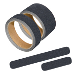 Русафети® AN8060 абразивная противоскользящая полоса 80 Grit (Мелкое зерно). Размер: 25мм х 200мм. Цвет: жёлто-чёрный. (10шт./уп.)